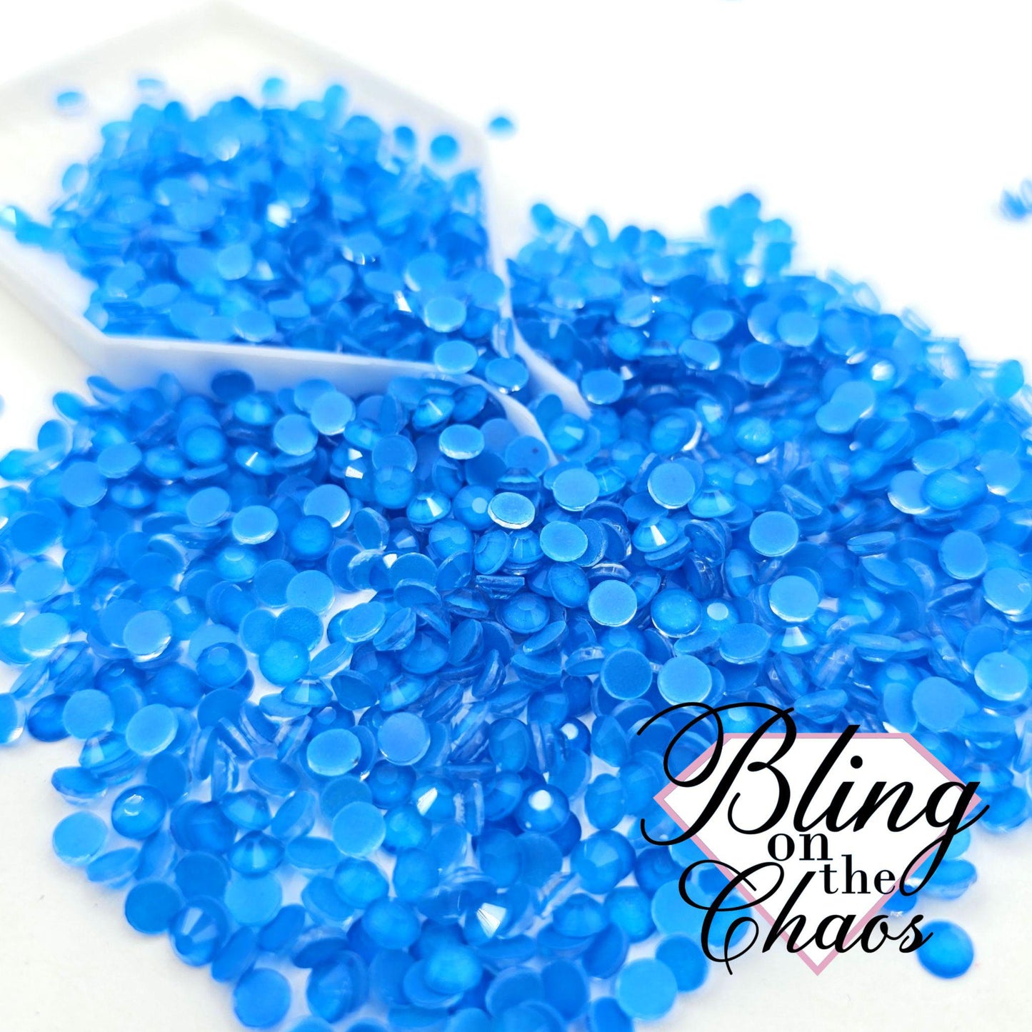 Glow Bright Blue Rhinestone-Glass Rhinestones-Bling on the Chaos