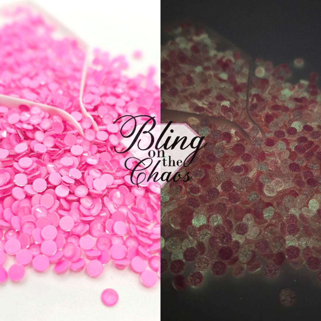 Glow Bright Light Pink Rhinestone-Glass Rhinestones-Bling on the Chaos