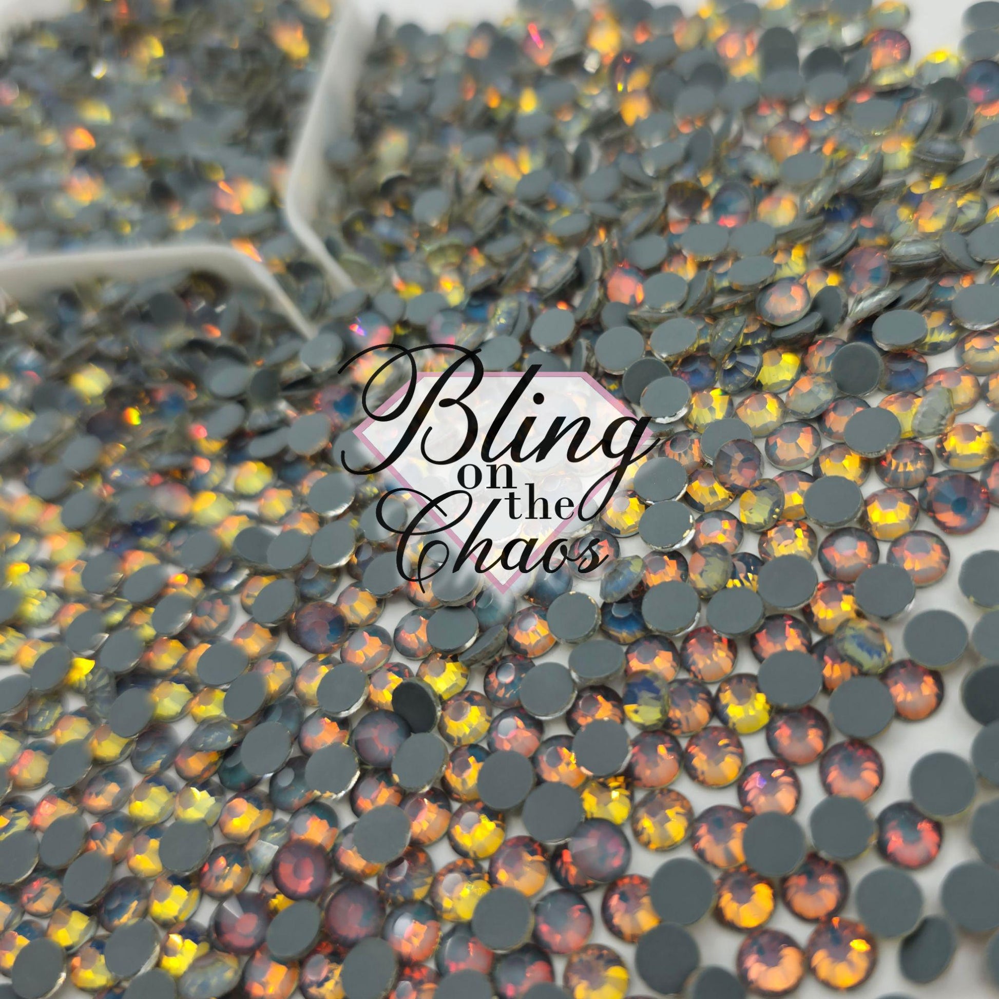 Grey Mocha Opal-Glass Rhinestones-Bling on the Chaos