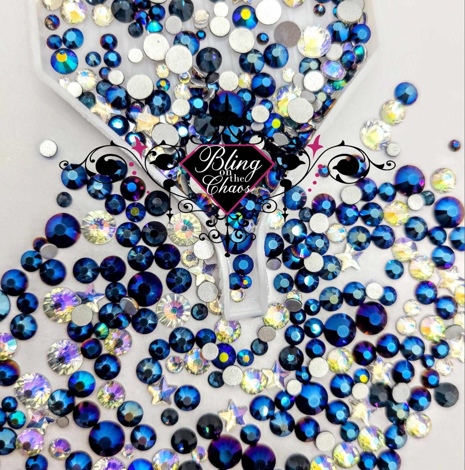 Kiss Me At Midnight - Hammered Metal Series-Glass Rhinestones-Bling on the Chaos