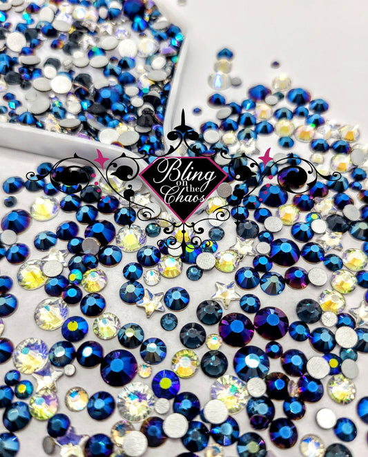 Kiss Me At Midnight - Hammered Metal Series-Glass Rhinestones-Bling on the Chaos