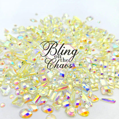 Lemon Drop AB Transparent Resin Assorted Shapes-Bling on the Chaos