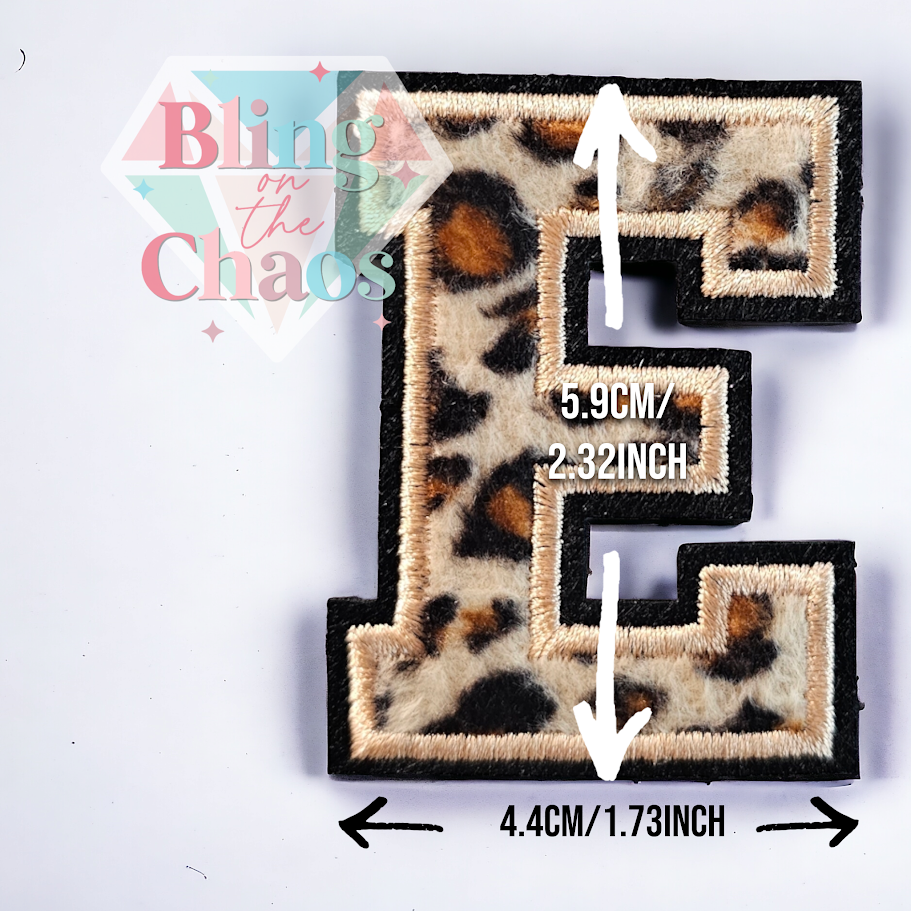 Leopard Faux Fur Varsity Letter-Bling on the Chaos