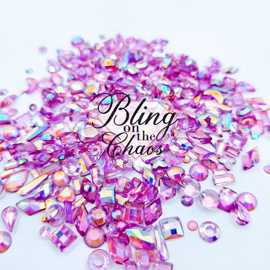 Light Amethyst AB Transparent Resin Assorted Shapes-Bling on the Chaos