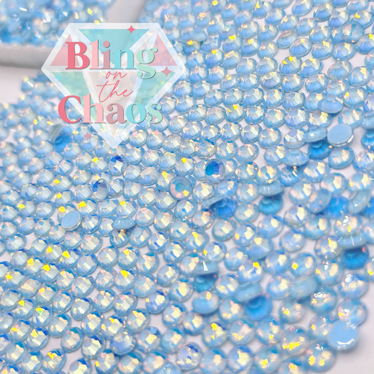 Light Blue Mocha Opal-Glass Rhinestones-Bling on the Chaos