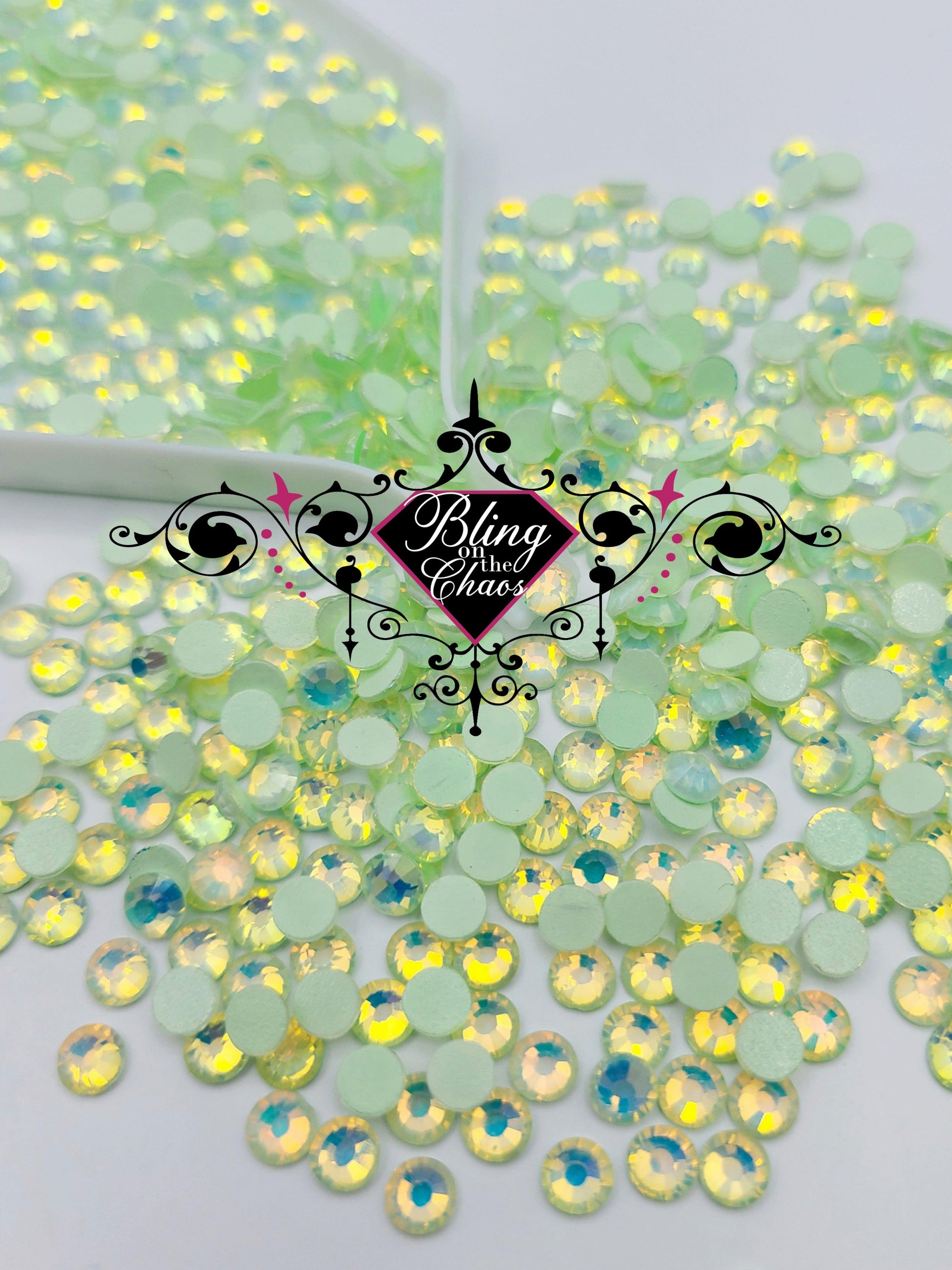 Light Peridot Luminous Opal Rhinestone-Glass Rhinestones-Bling on the Chaos