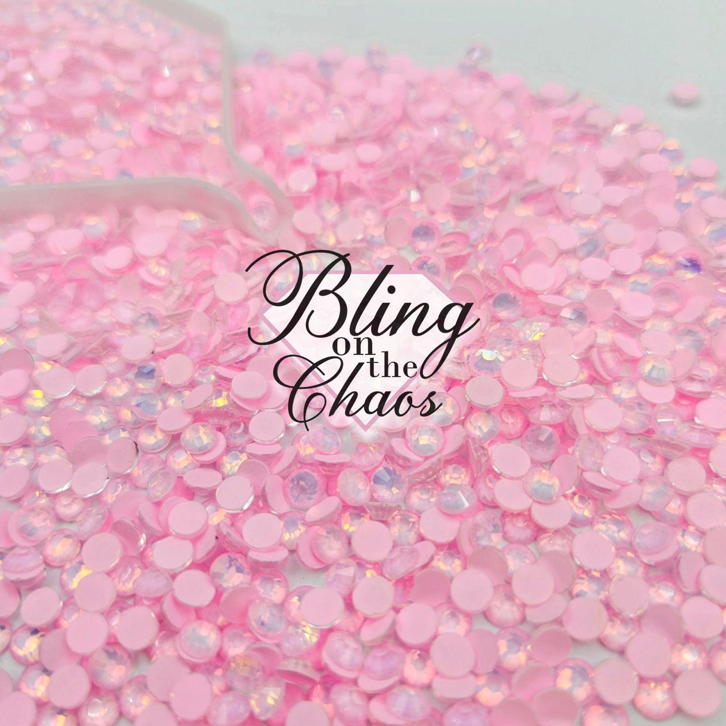 Light Pink Mocha Opal-Glass Rhinestones-Bling on the Chaos