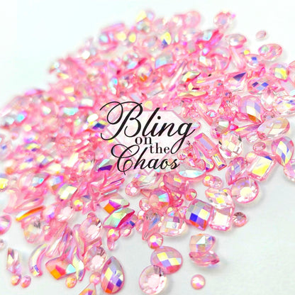 Light Rose AB Transparent Resin Assorted Shapes-Bling on the Chaos