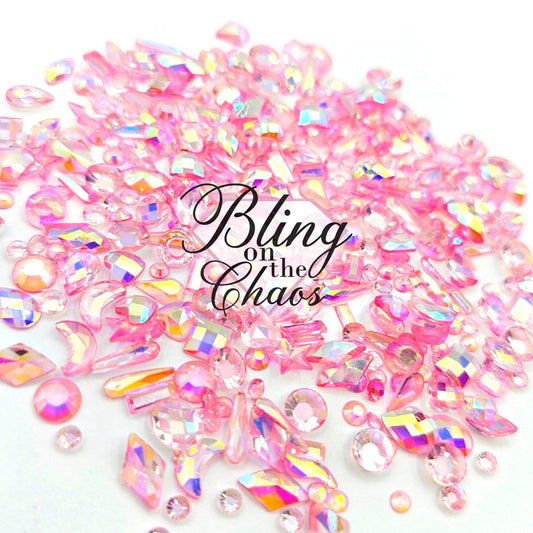 Light Rose AB Transparent Resin Assorted Shapes-Bling on the Chaos