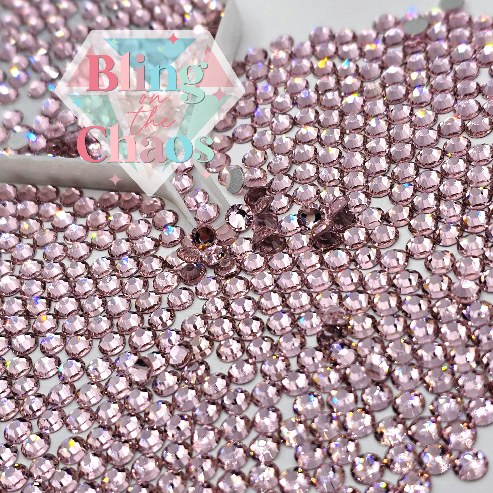 Light Rose Rhinestone-Glass Rhinestones-Bling on the Chaos