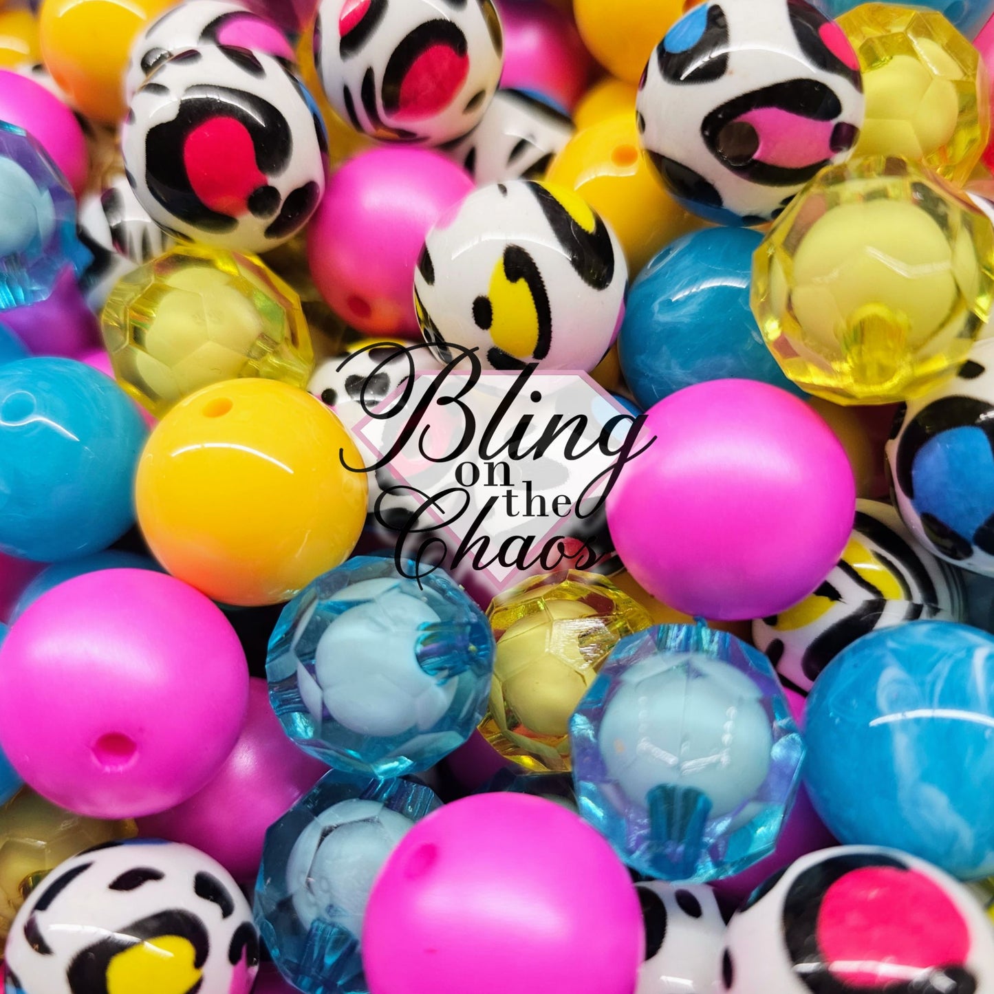 Neon Leopard Bubblegum 20mm-Bling on the Chaos