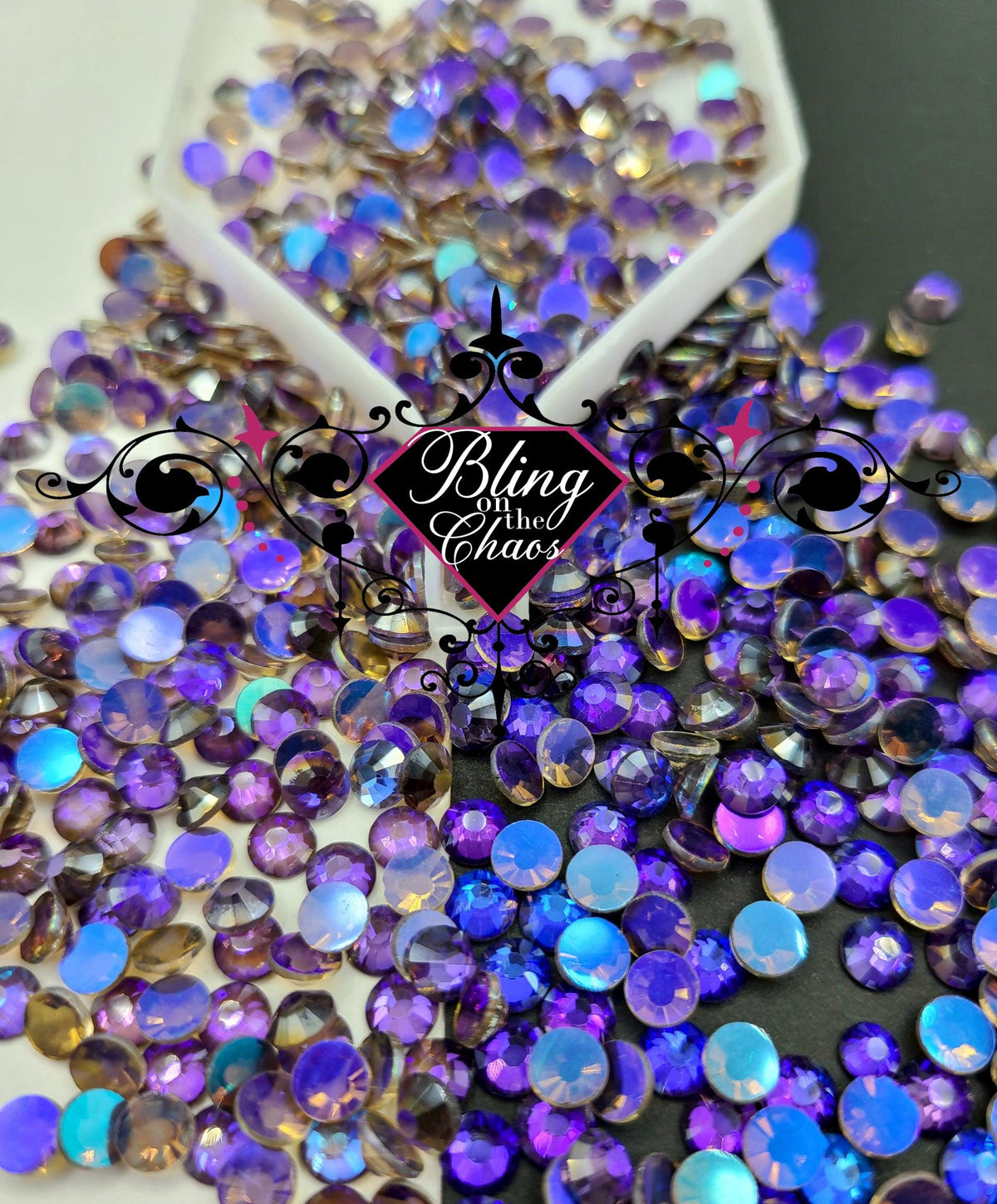 Purple Rhinestone Glass Purple Aurora Rhinestone – Bling on the Chaos