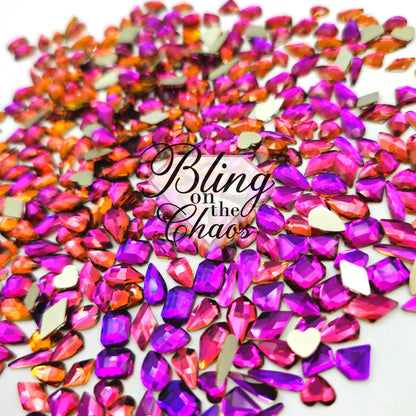 Purple Red Flame Assorted Shapes-Bling on the Chaos
