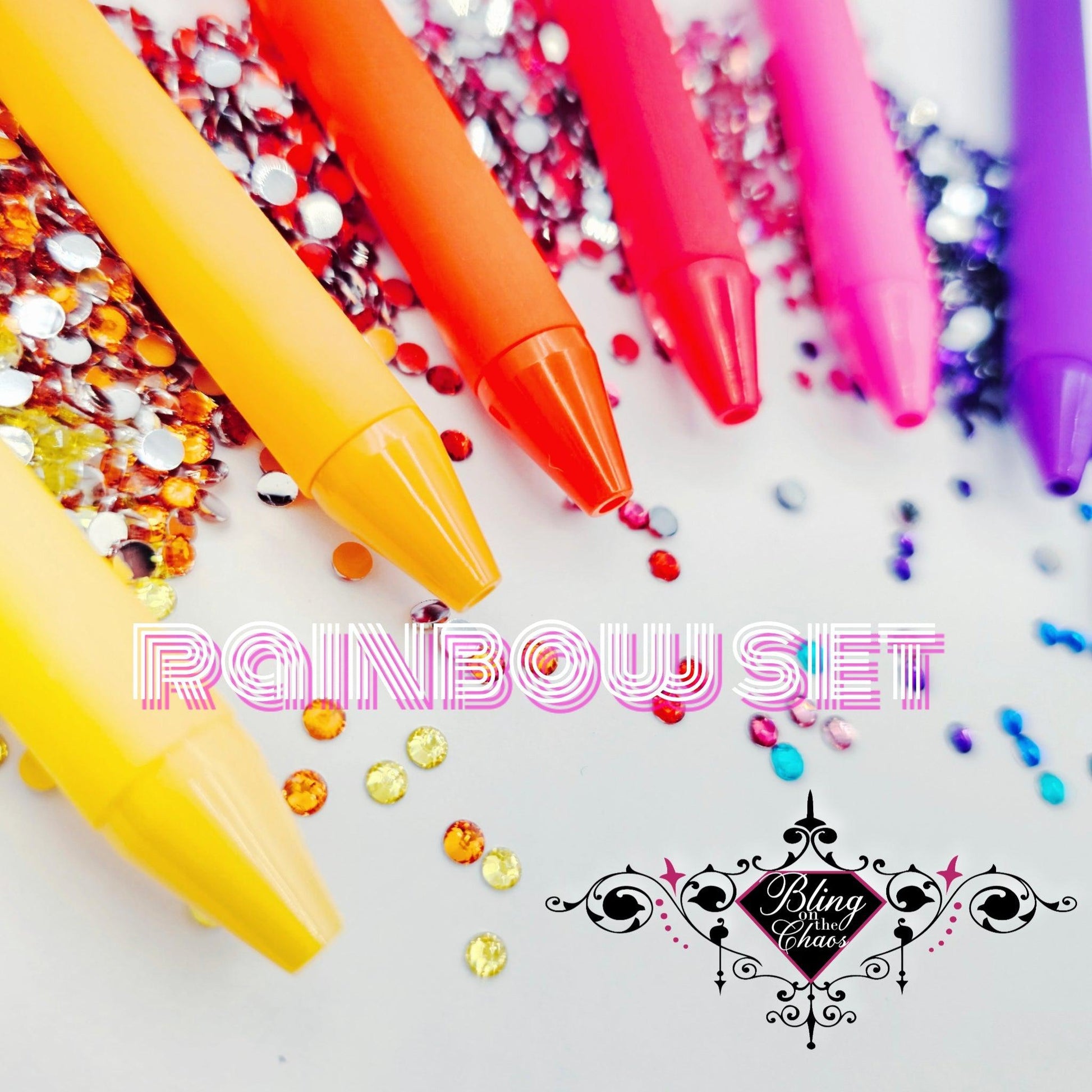 Rainbow Gel Pen Set-Rhinestones & Flatbacks-Bling on the Chaos
