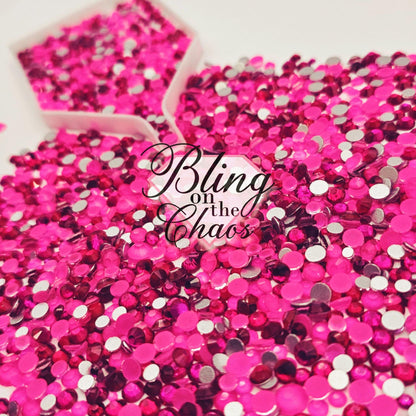 Raspberry Rumba Glow Specialty Mix-Glass Rhinestones-Bling on the Chaos