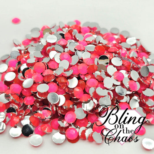 Rose Neon Resin Rhinestone-Jelly Resin Rhinestones-Bling on the Chaos