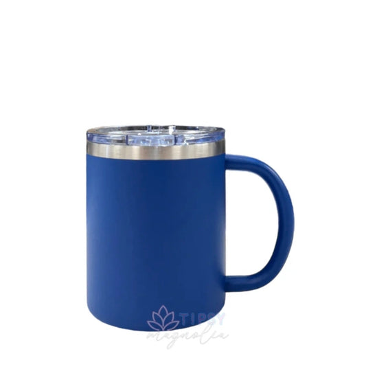 Powder Coated Navy Blue Morning Mug 12oz Tumbler