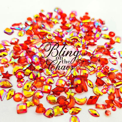 Siam AB Transparent Resin Assorted Shapes-Bling on the Chaos