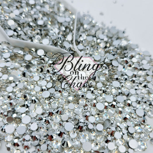 Silver Streak Specialty Mix-Glass Rhinestones-Bling on the Chaos