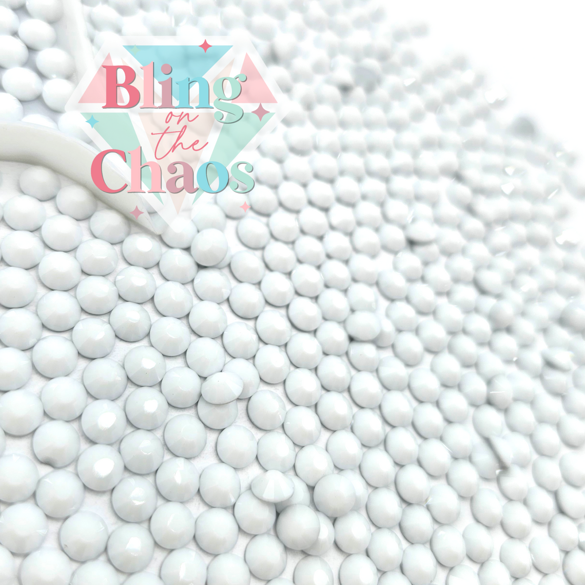 Random Rhinestone White Solid White/Snow White Rhinestone – Bling on the Chaos