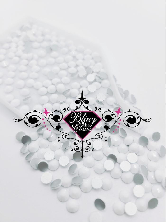Solid White/Snow White Rhinestone – Bling on the Chaos