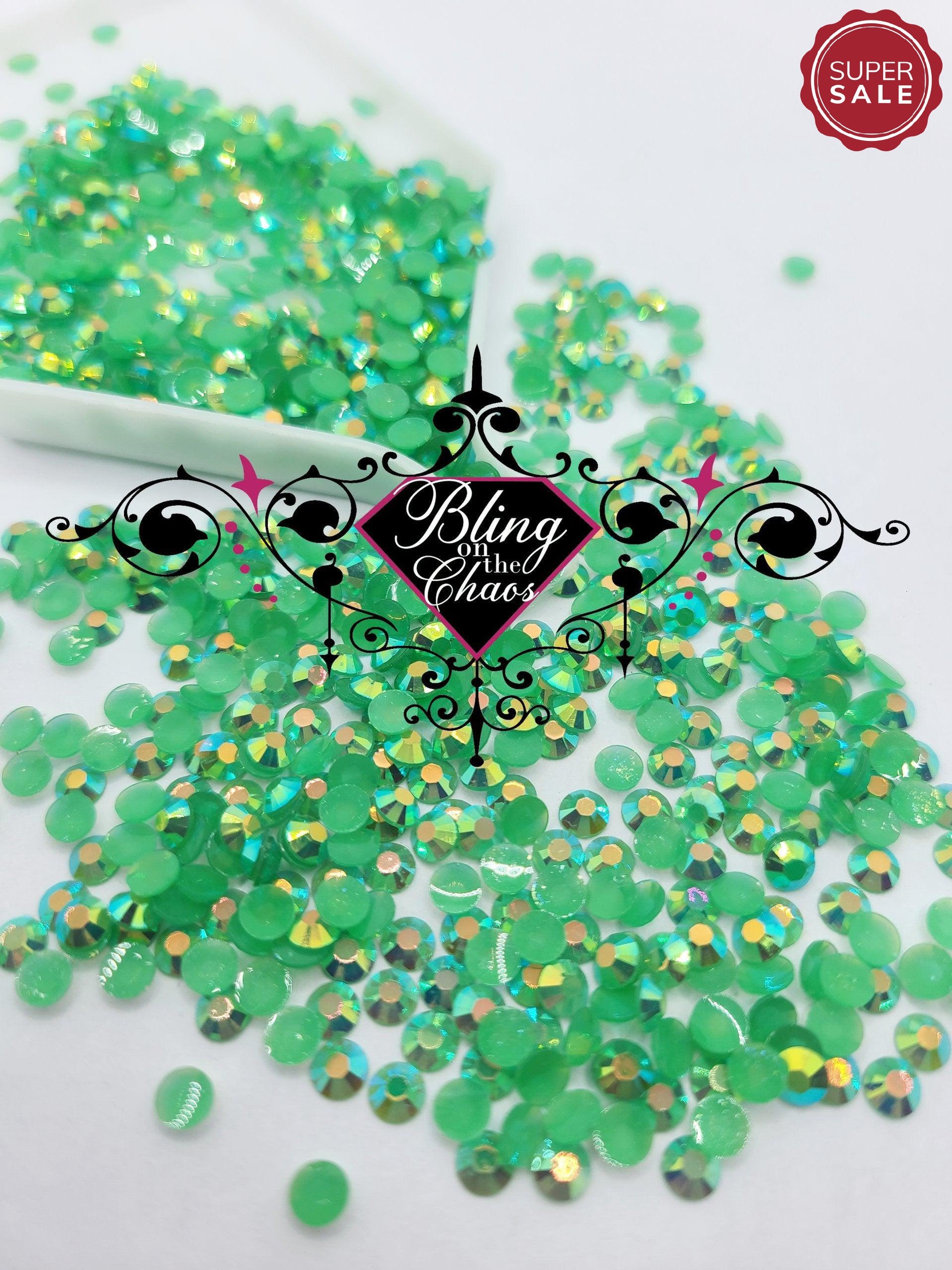 Spearmint Green Jelly Resin Rhinestone-Jelly Resin Rhinestones-Bling on the Chaos