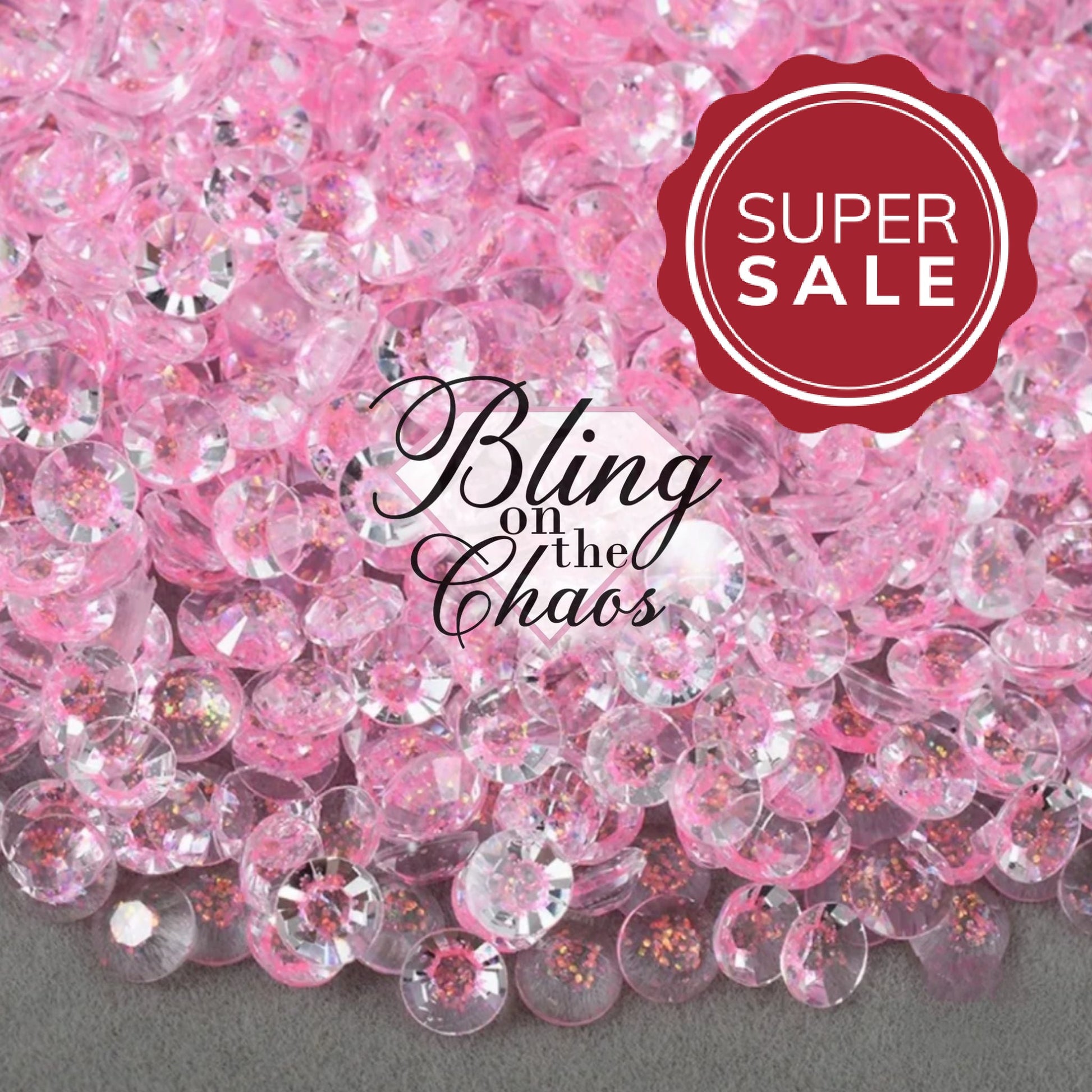 Starry Glitter Hot Pink Resin Rhinestone-Jelly Resin Rhinestones-Bling on the Chaos