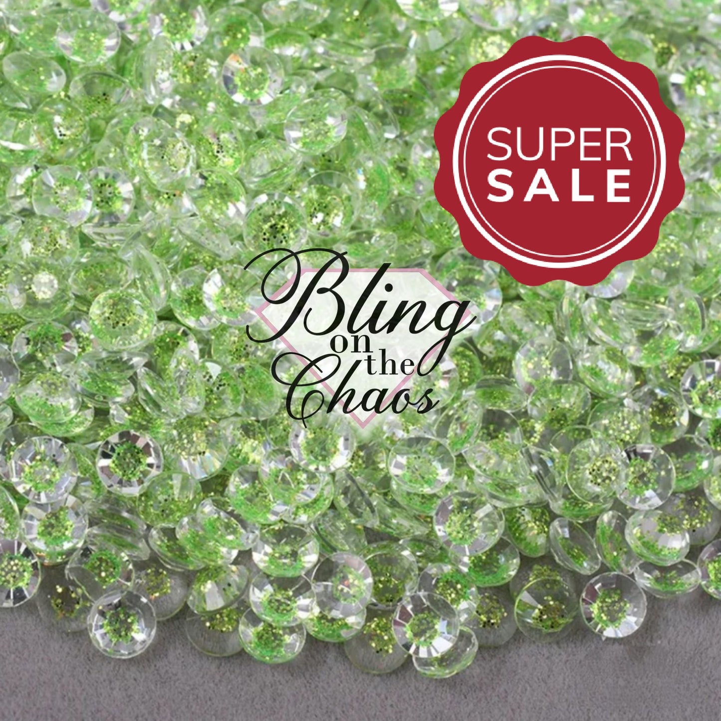 Starry Glitter Light Emerald Resin Rhinestone-Jelly Resin Rhinestones-Bling on the Chaos
