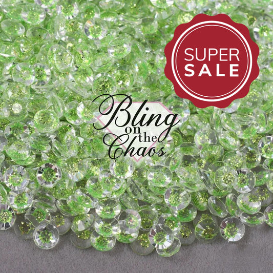 Starry Glitter Light Emerald Resin Rhinestone-Jelly Resin Rhinestones-Bling on the Chaos