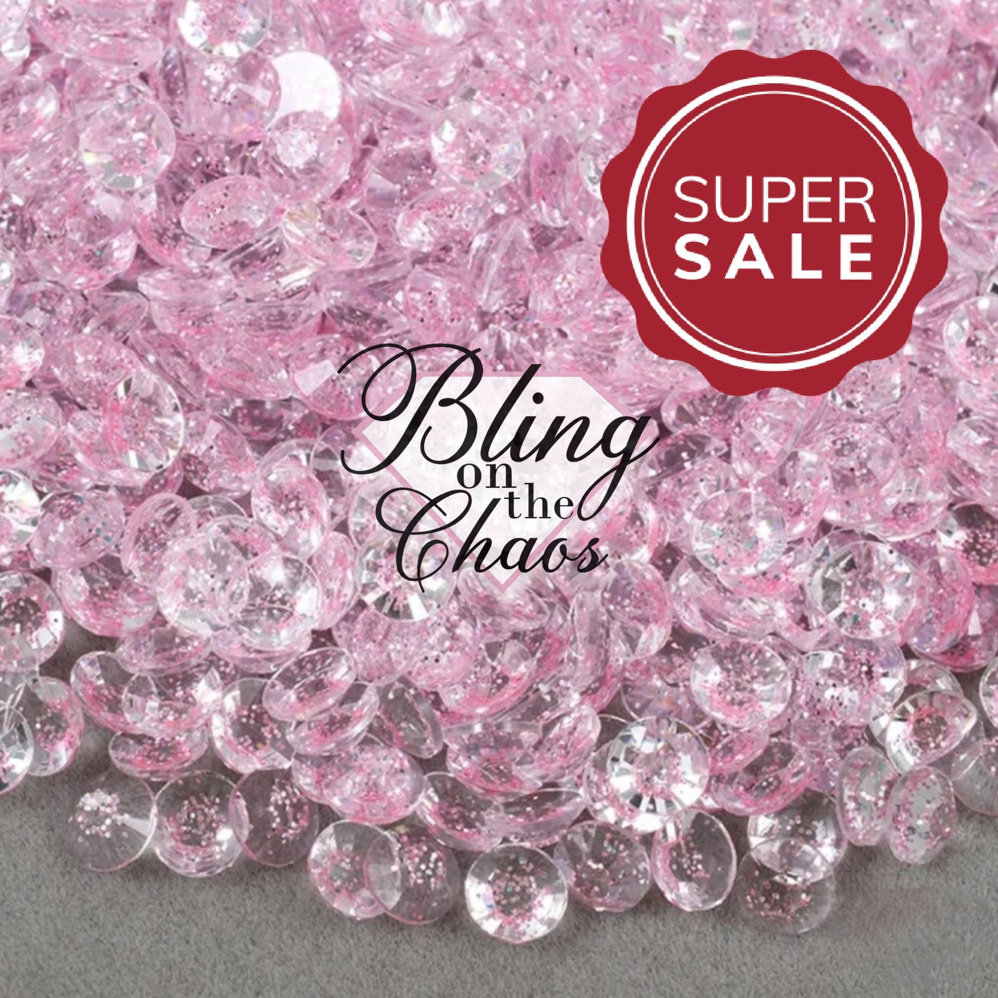 Starry Glitter Light Pink Resin Rhinestone-Jelly Resin Rhinestones-Bling on the Chaos