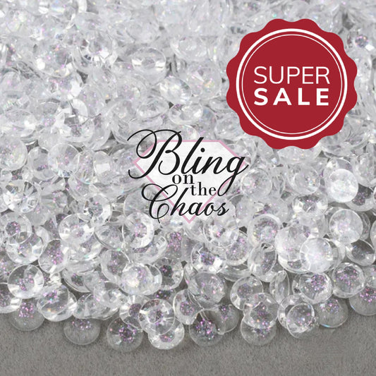 Starry Glitter White Resin Rhinestone-Jelly Resin Rhinestones-Bling on the Chaos