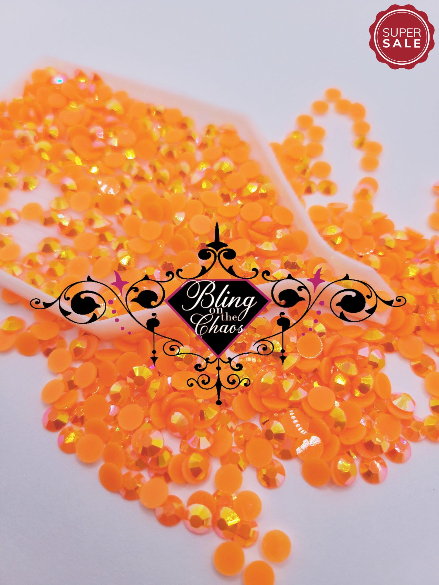 Tangerine Taffy Jelly Resin Rhinestone-Jelly Resin Rhinestones-Bling on the Chaos