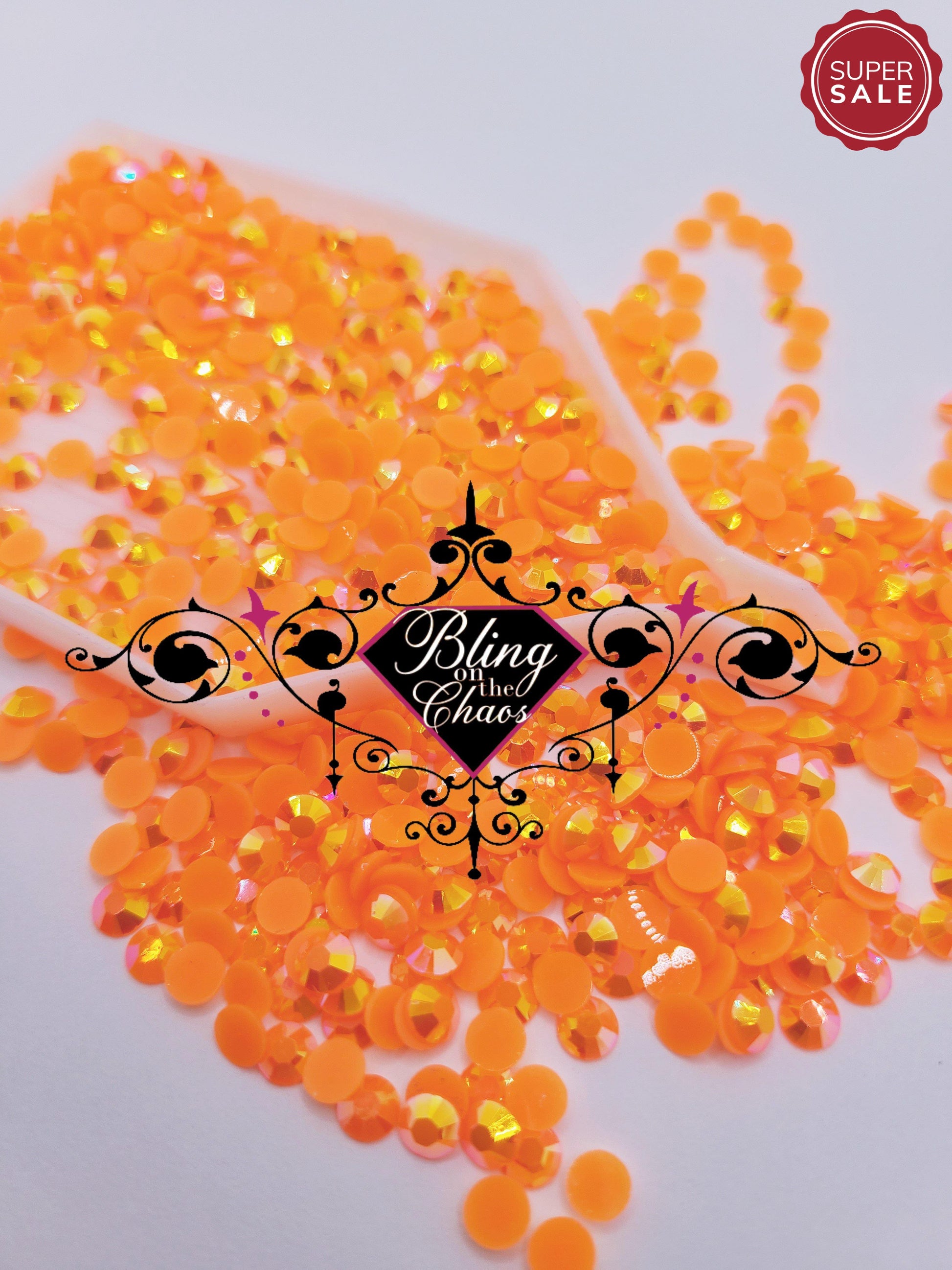 Tangerine Taffy Jelly Resin Rhinestone-Jelly Resin Rhinestones-Bling on the Chaos