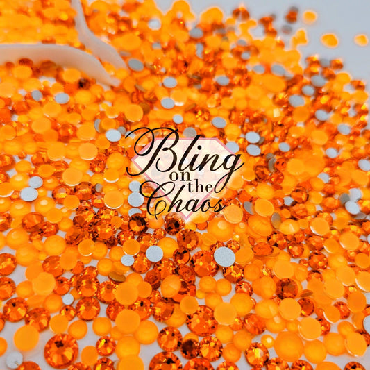 Tangerine Tango Glow Specialty Mix-Glass Rhinestones-Bling on the Chaos