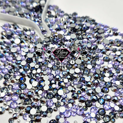 Violet Shadow - Hammered Metal Series-Glass Rhinestones-Bling on the Chaos