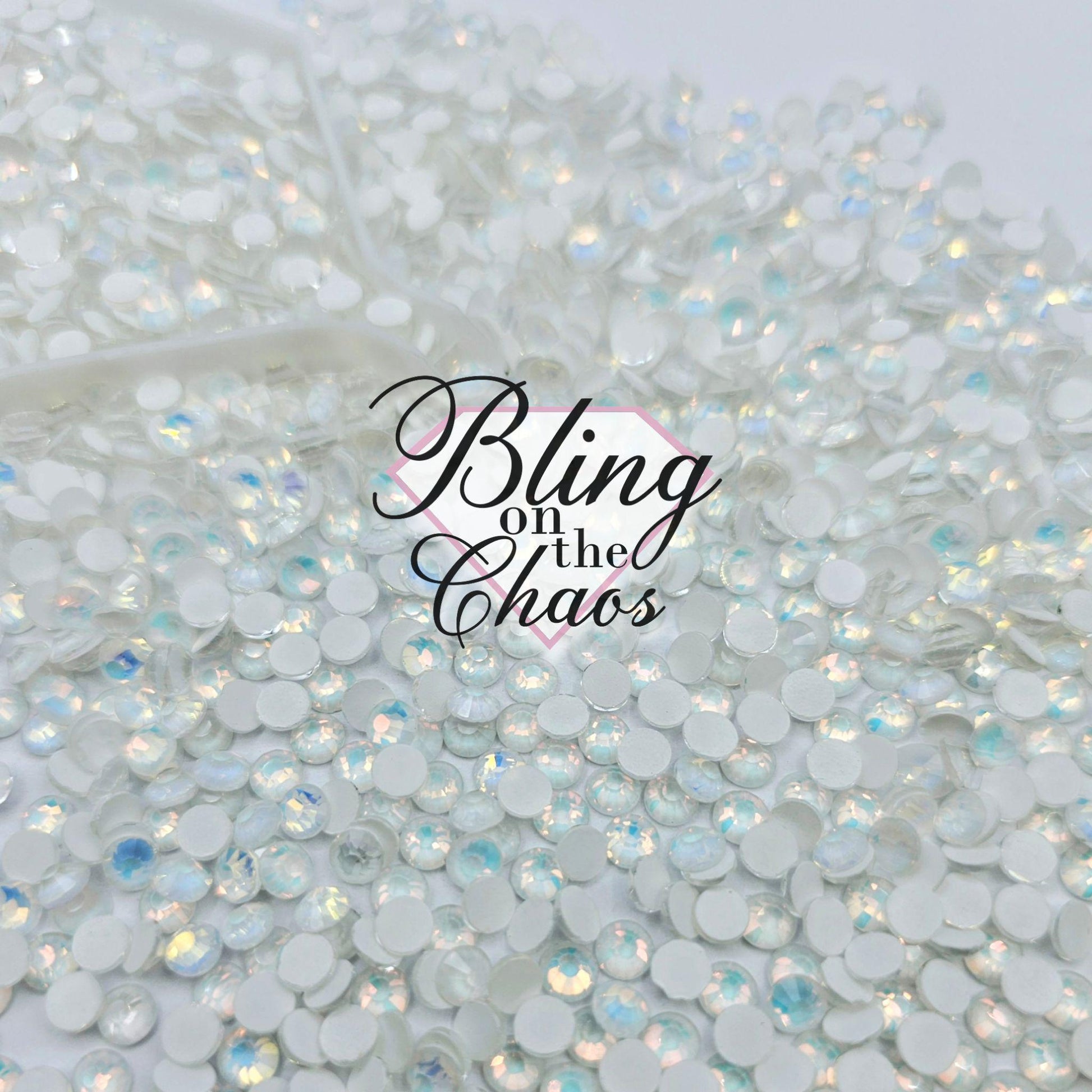 White Mocha Opal-Glass Rhinestones-Bling on the Chaos