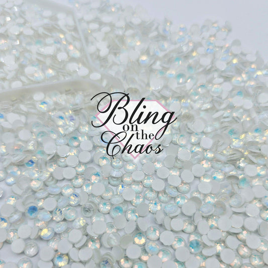 White Mocha Opal-Glass Rhinestones-Bling on the Chaos