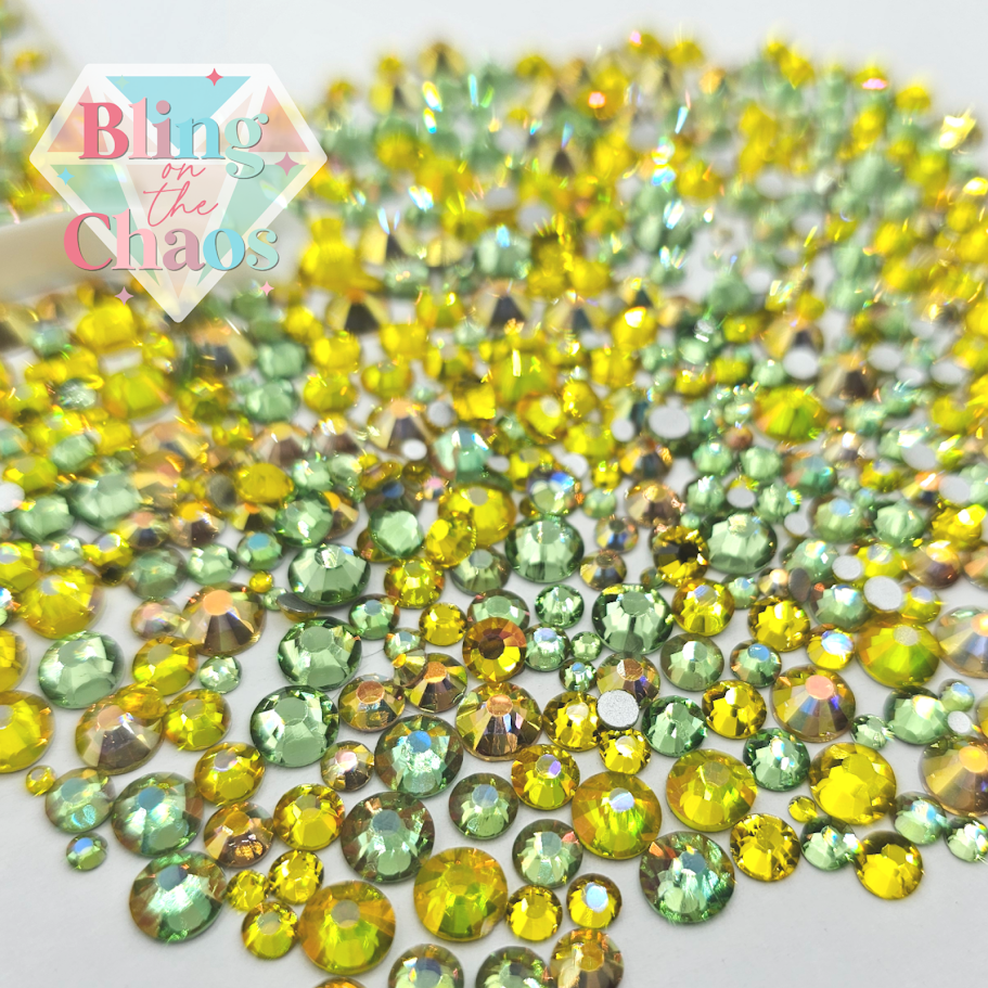 Flowering Meadow Specialty Glass Mix-Glass Rhinestones-Bling on the Chaos