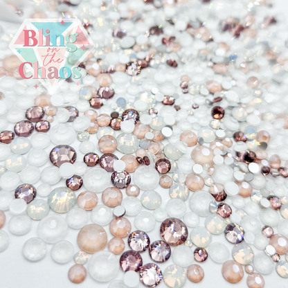 Blushing Bride Specialty Glass Mix-Glass Rhinestones-Bling on the Chaos