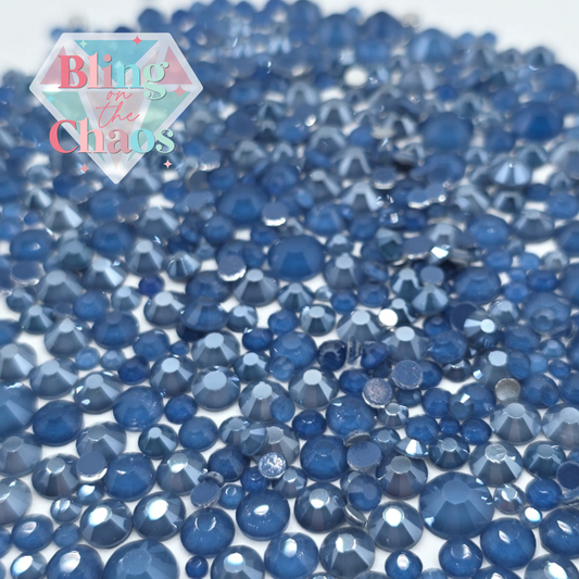 Blue Denim Specialty Mix-Glass Rhinestones-Bling on the Chaos