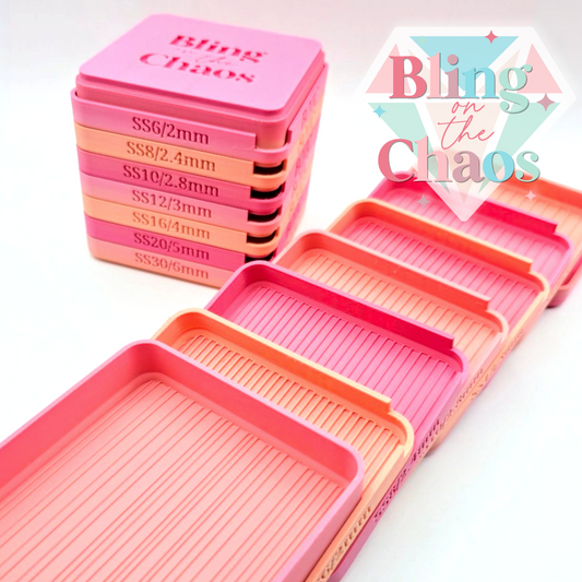 BOTC Coral Ombre Stacking Rhinestone Flipping Trays