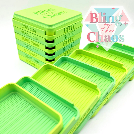 BOTC Lime Ombre Stacking Rhinestone Flipping Trays