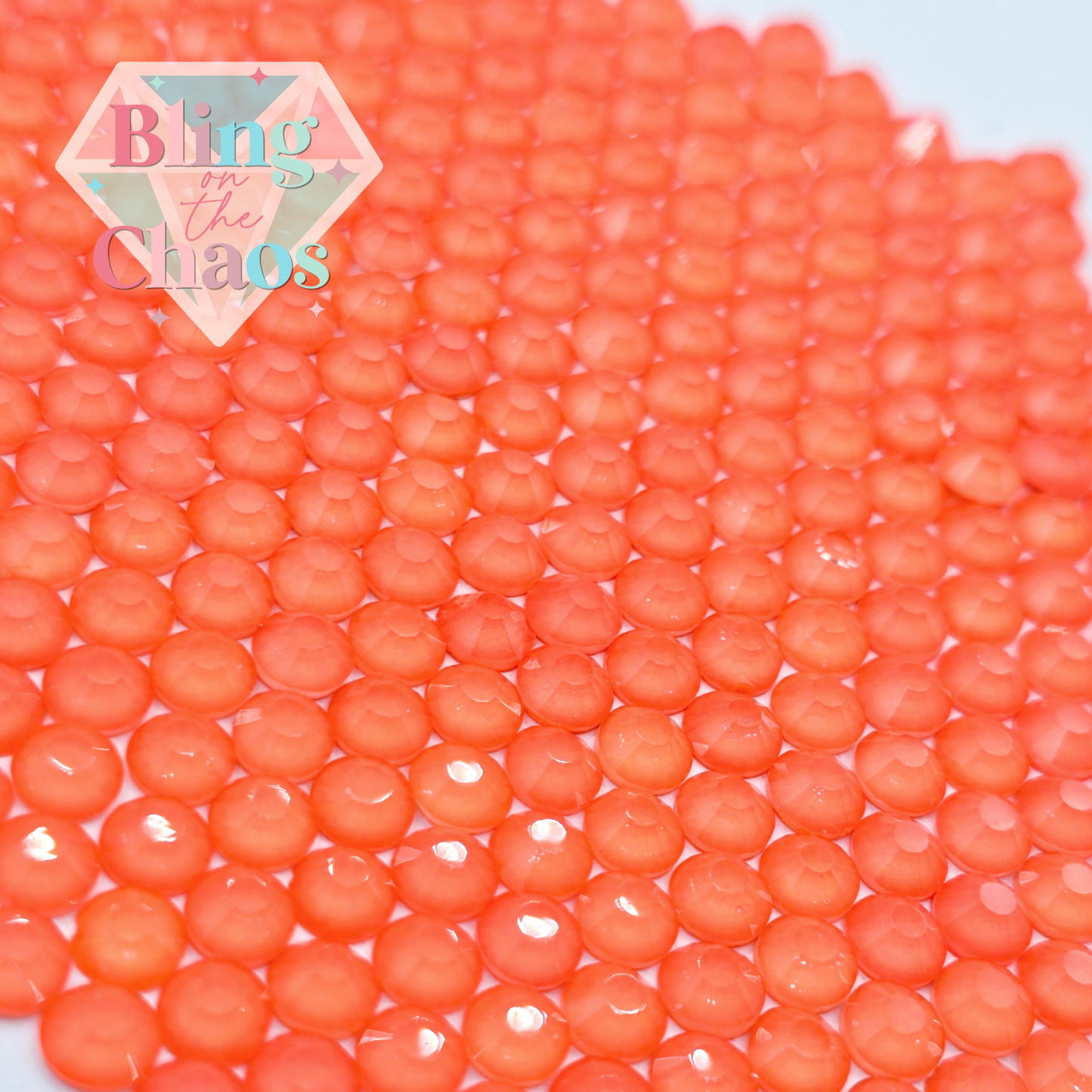 Glow Coral Red Rhinestone