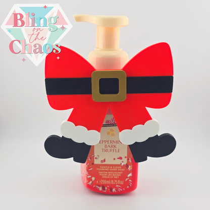 Bling the Bath Pump Cover Santa Bow