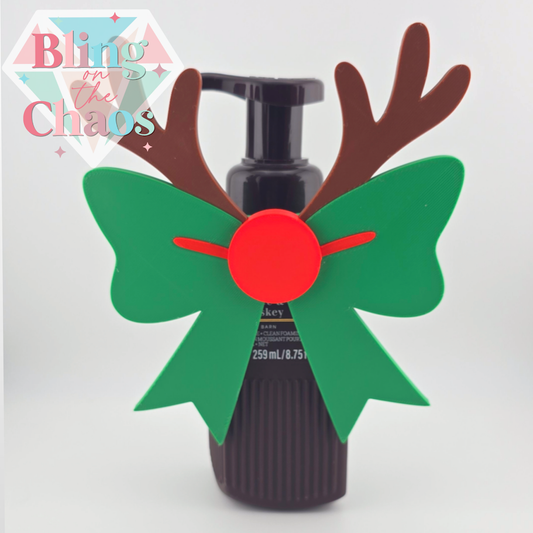Bling the Bath Pump Cover Reindeer Bow