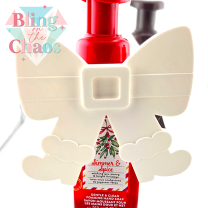 Bling the Bath Pump Cover Santa Bow