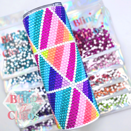 Rainbow Triangles Rhinestone Tumbler Kit