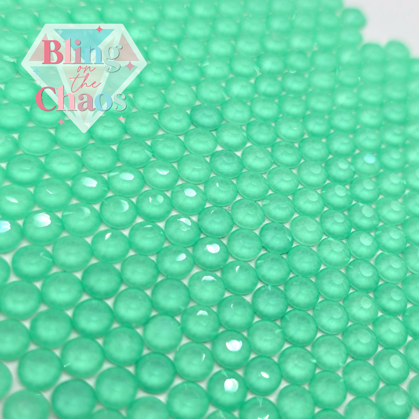 Glow Pastel Green Neon Rhinestone