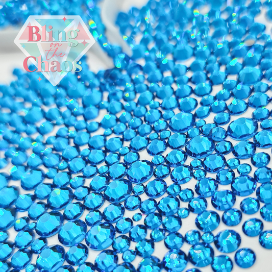 Capri Blue Specialty Glass Mix-Glass Rhinestones-Bling on the Chaos