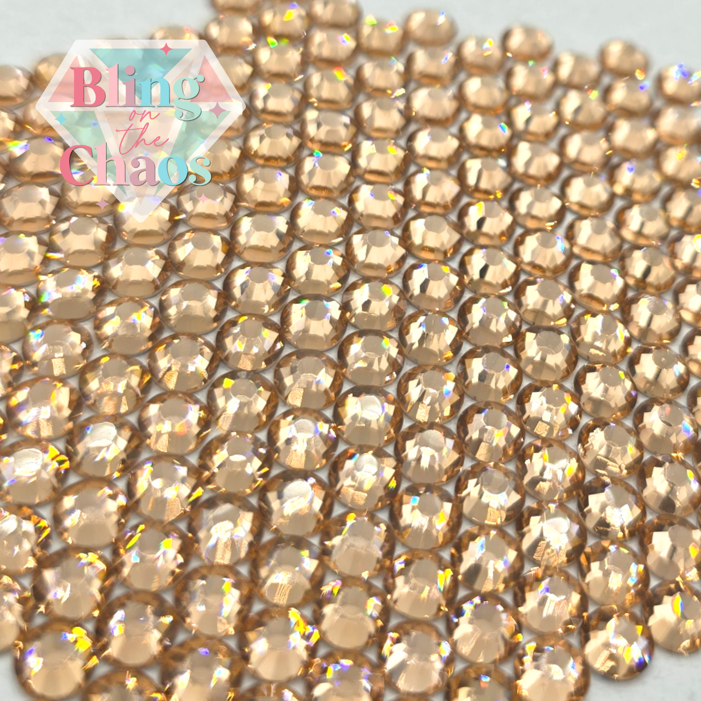 Light Peach/Champagne Rhinestone-Glass Rhinestones-Bling on the Chaos